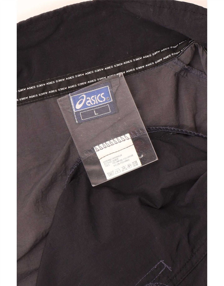 Asics Mens Tracksuit Top Jacket Large Grey Colourblock Nylon