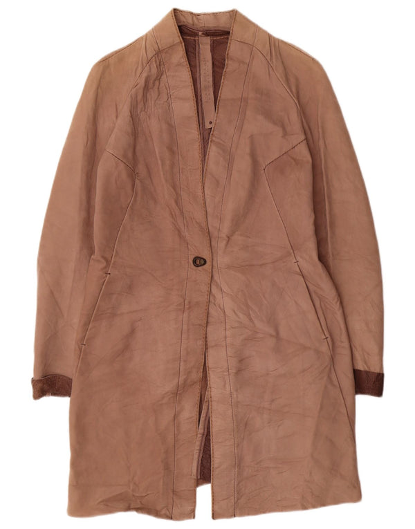 Isaac Sellam Womens Suede Overcoat EU 42 Large Brown Lambskin