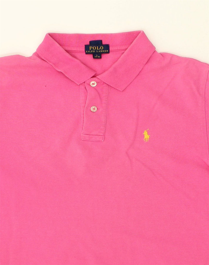 POLO RALPH LAUREN Boys Polo Shirt 14-15 Years Large  Pink Cotton | Vintage Polo Ralph Lauren | Thrift | Second-Hand Polo Ralph Lauren | Used Clothing | Messina Hembry 
