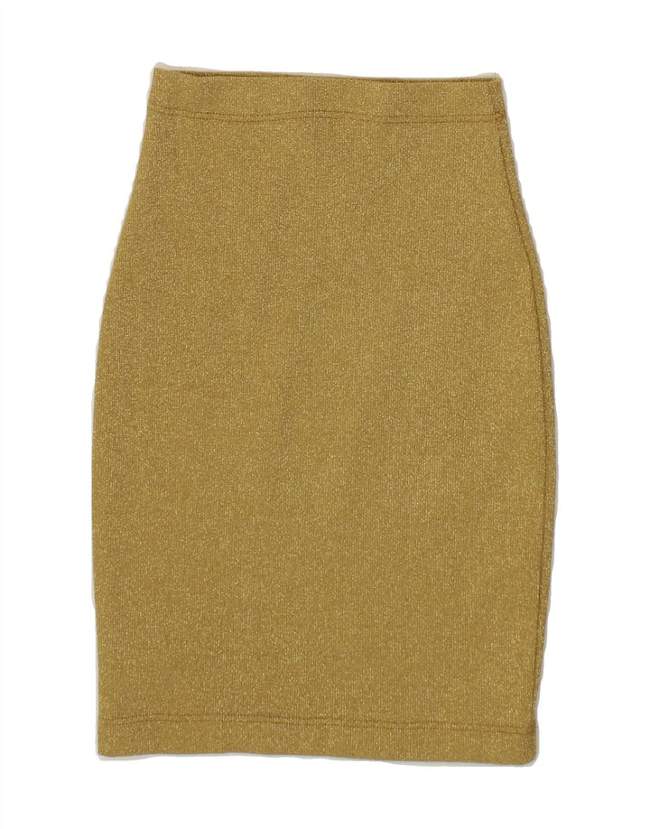 VINTAGE Womens Pencil Skirt W25 XS Beige Flecked Acrylic Vintage Vintage and Second-Hand Vintage from Messina Hembry 