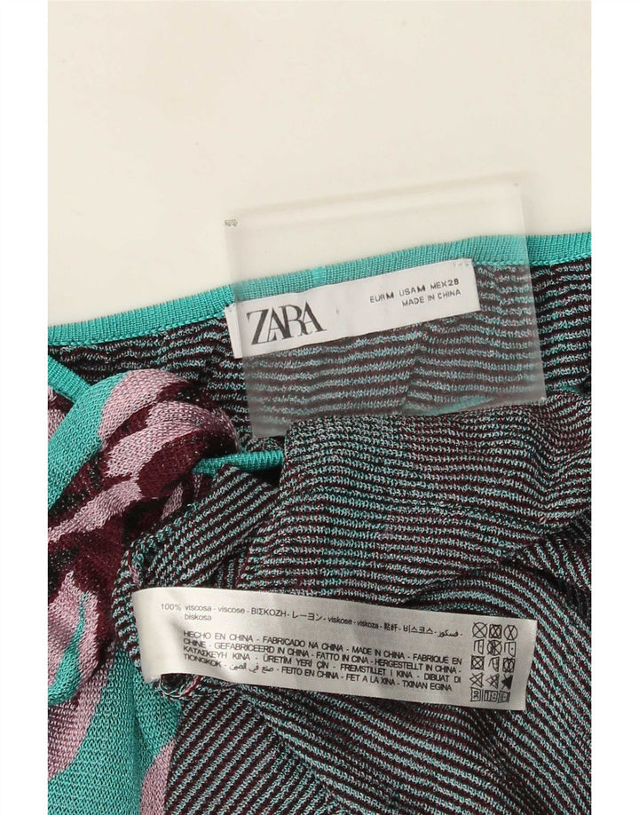 Zara Womens Maxi Sundress UK 12 Medium Blue Floral Viscose
