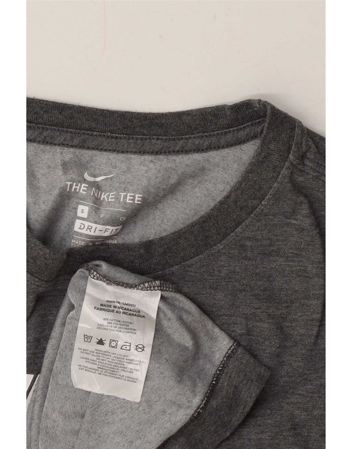 Nike Mens Dri Fit Graphic T-Shirt Top Small Grey Cotton