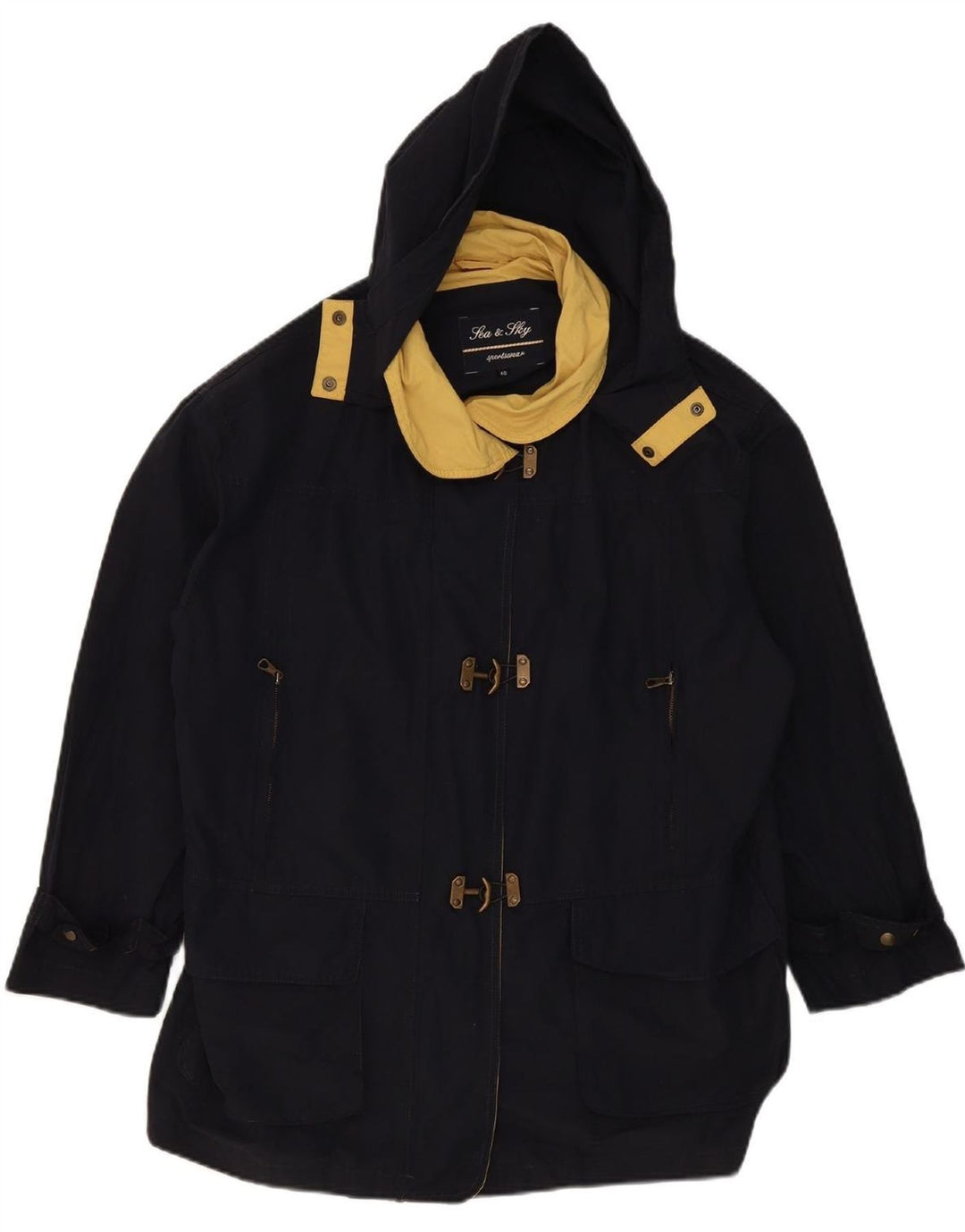 SEA & SKY Womens Hooded Duffle Jacket EU 46 XL Navy Blue
