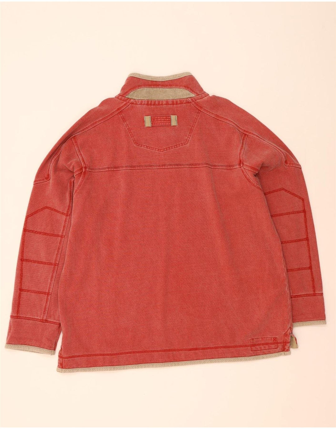 Fat Face Mens Zip Neck Sweatshirt Jumper 2XL Red Cotton