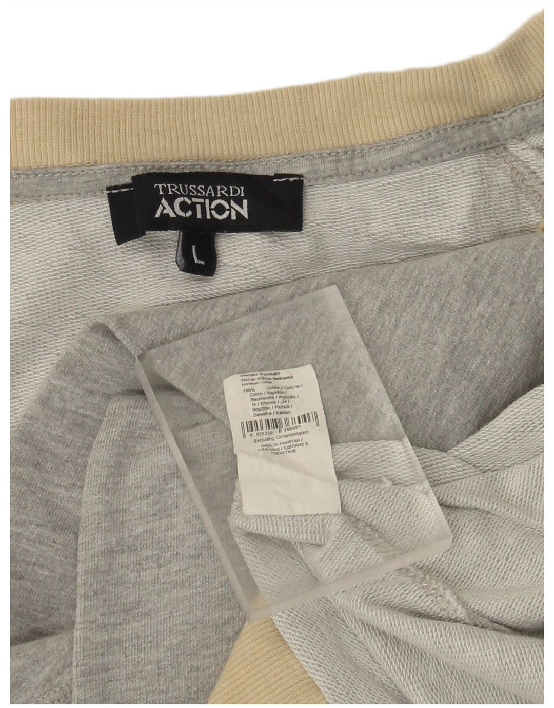 TRUSSARDI Girls Graphic Sweatshirt Jumper 9-10 Years Large Grey Cotton