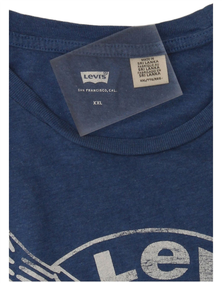 Levi's Mens Graphic T-Shirt Top 2XL Blue