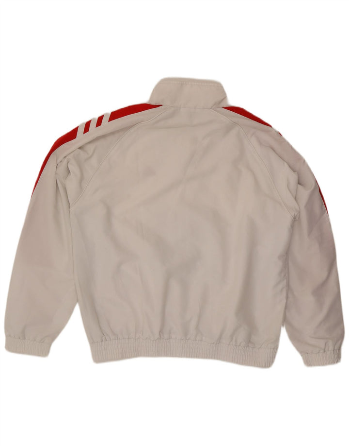 Adidas Mens Tracksuit Top Jacket UK 44/46 Large White Colourblock Polyester