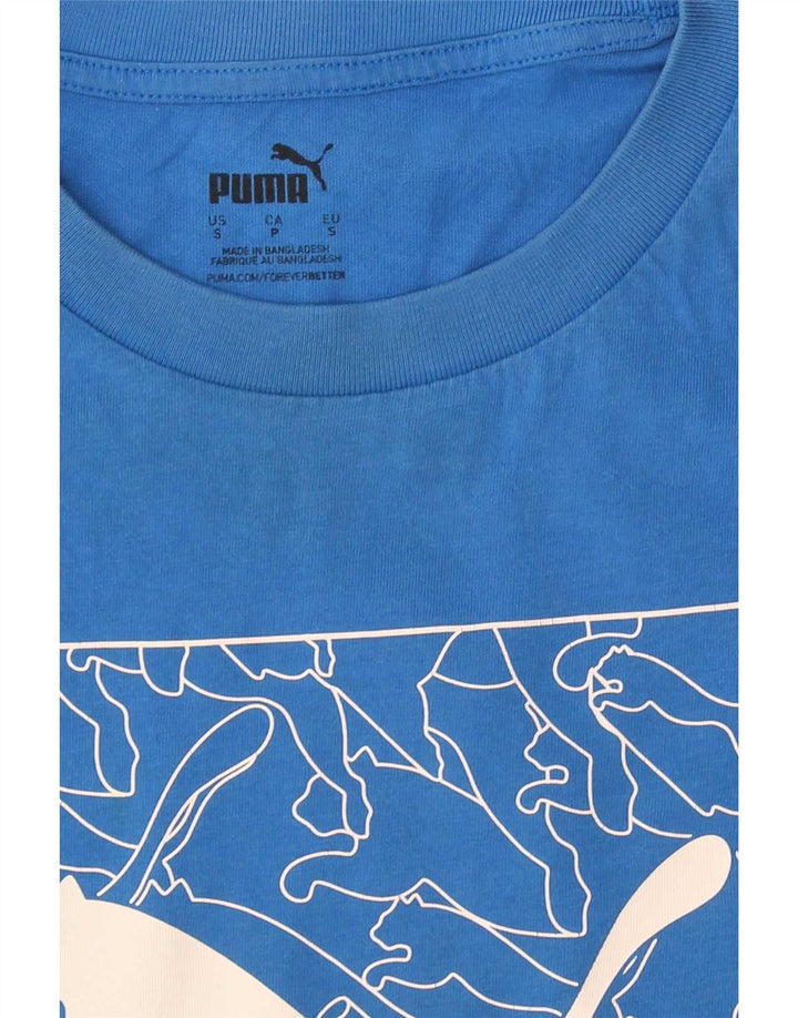 Puma Mens Graphic T-Shirt Top Small Blue