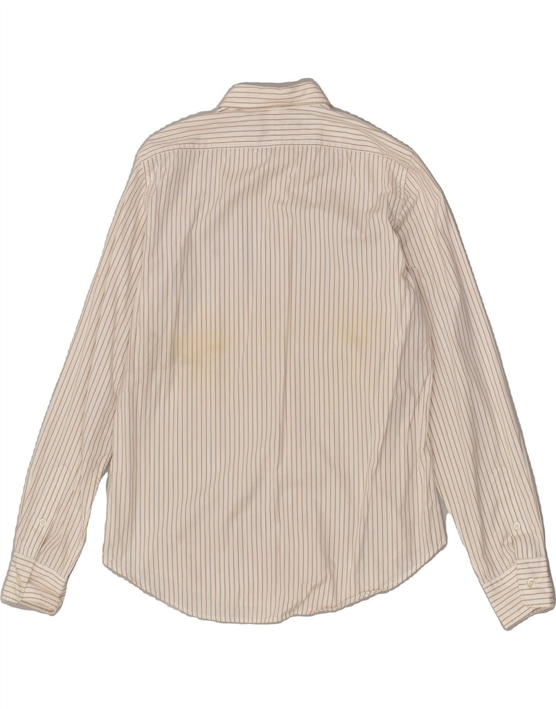 RALPH LAUREN Womens Shirt US 12 Large Beige Pinstripe Cotton | Vintage Ralph Lauren | Thrift | Second-Hand Ralph Lauren | Used Clothing | Messina Hembry 