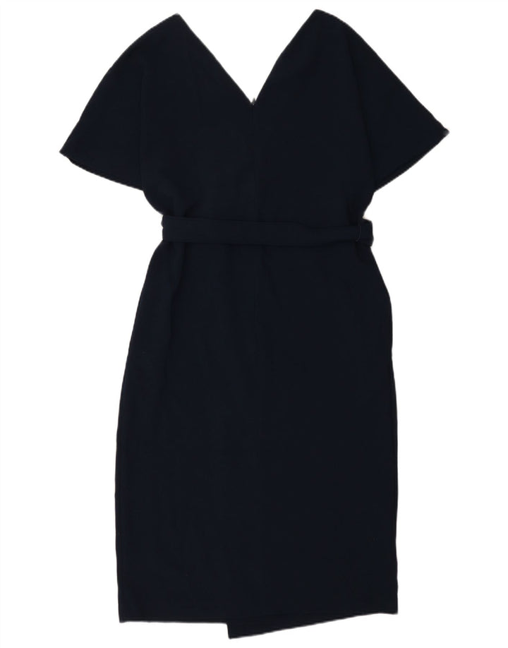 Marks & Spencer Womens Wrap Dress UK 12 Medium  Navy Blue Polyester
