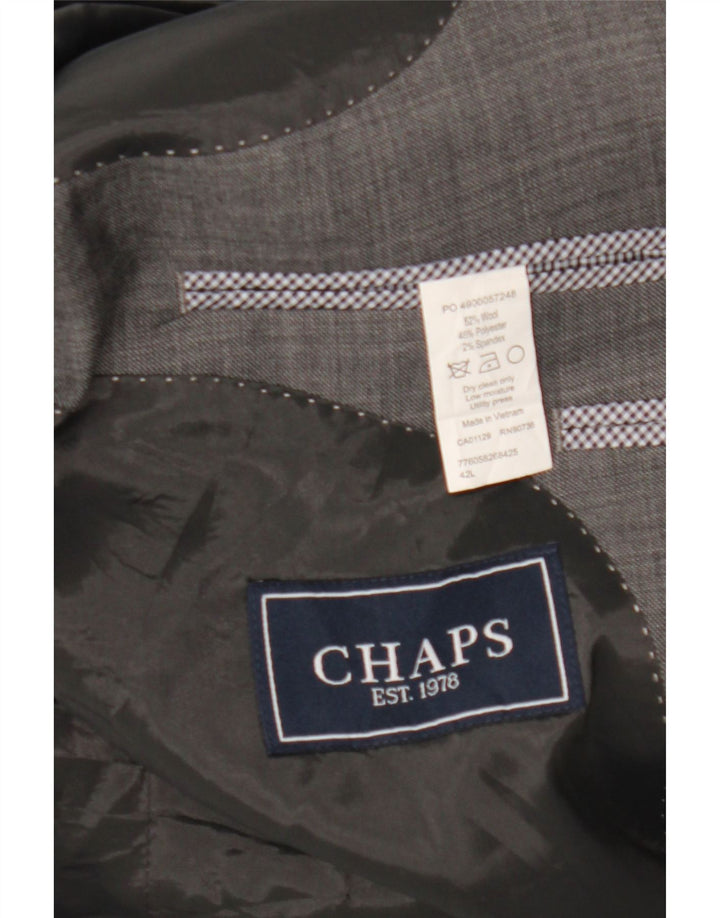 Chaps Mens 2 Button Blazer Jacket UK 42 XL  Grey Wool
