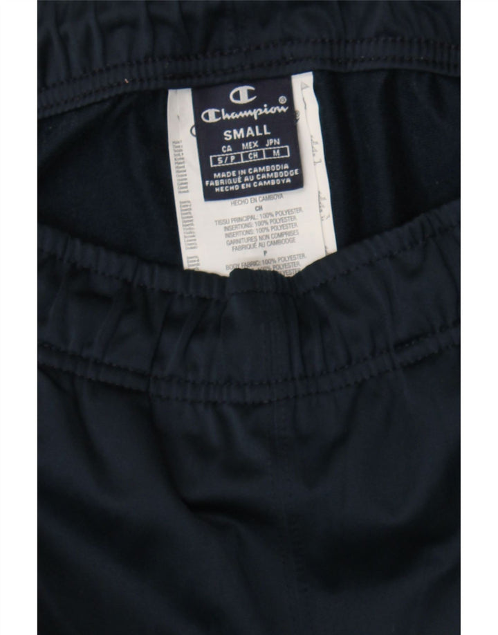 CHAMPION Mens Graphic Tracksuit Trousers Small  Navy Blue Colourblock Vintage Champion and Second-Hand Champion from Messina Hembry 
