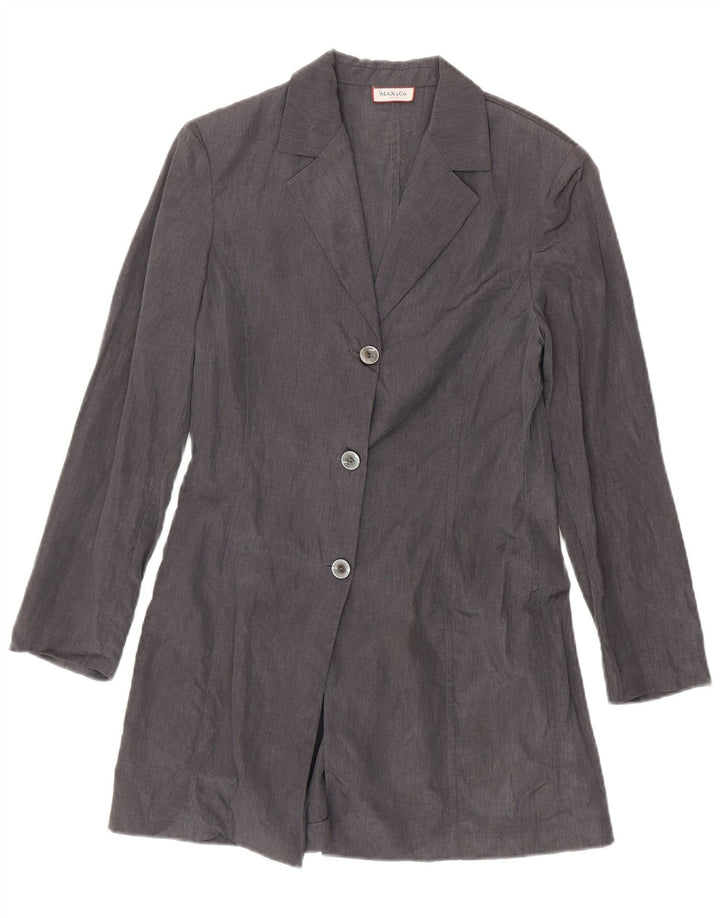 Max & Co. Womens Longline 3 Button Blazer Jacket UK 12 Medium Grey Linen