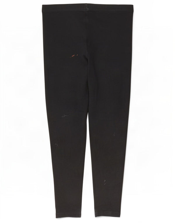 Marks & Spencer Womens St. Michael Leggings UK 14 Large Black Cotton