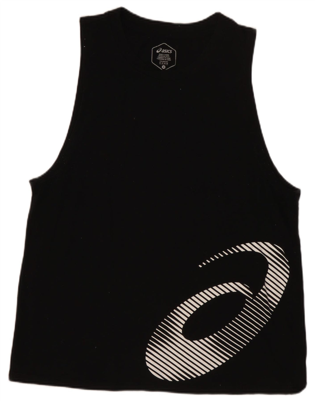 ASICS Womens Graphic Vest Top UK 12 Medium Black