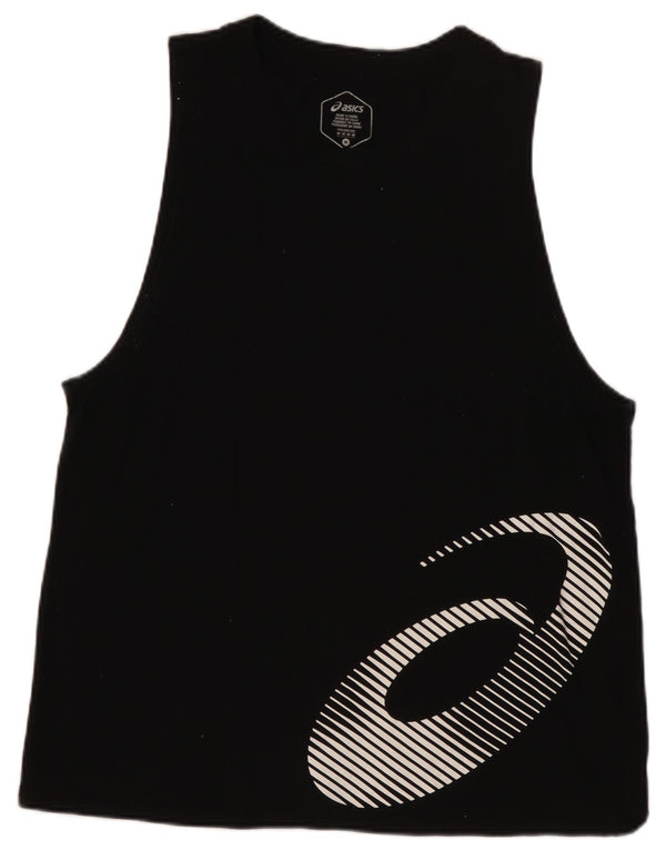 ASICS Womens Graphic Vest Top UK 12 Medium Black