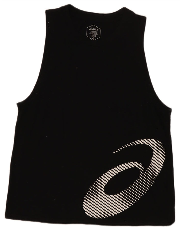 ASICS Womens Graphic Vest Top UK 12 Medium Black
