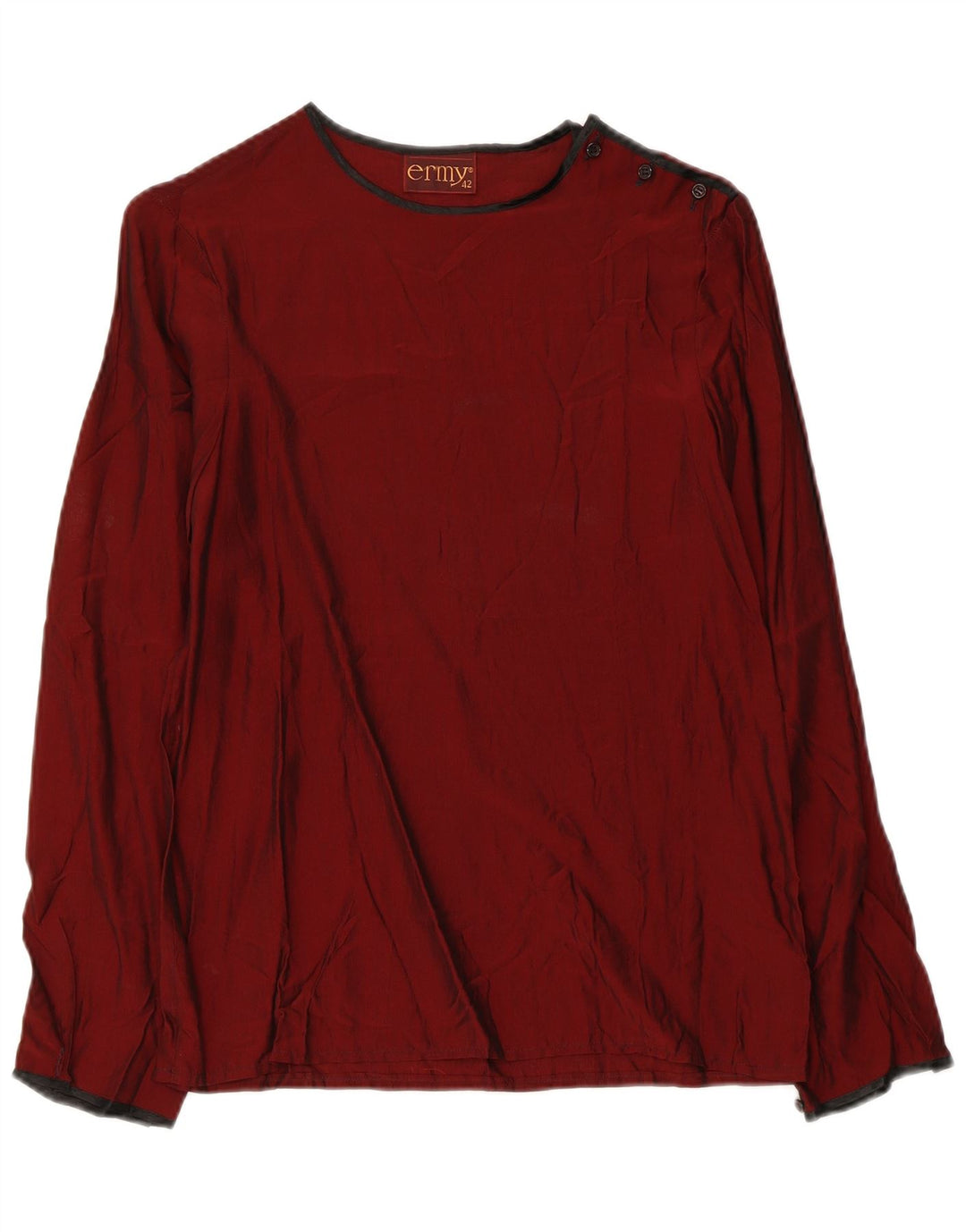 Vintage Womens Blouse Top IT 42 Medium Burgundy Viscose