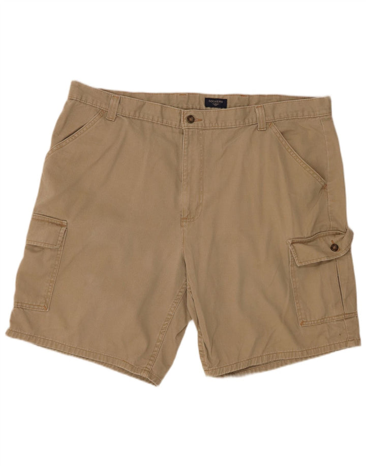 DOCKERS Mens Cargo Shorts W42 2XL Beige Cotton