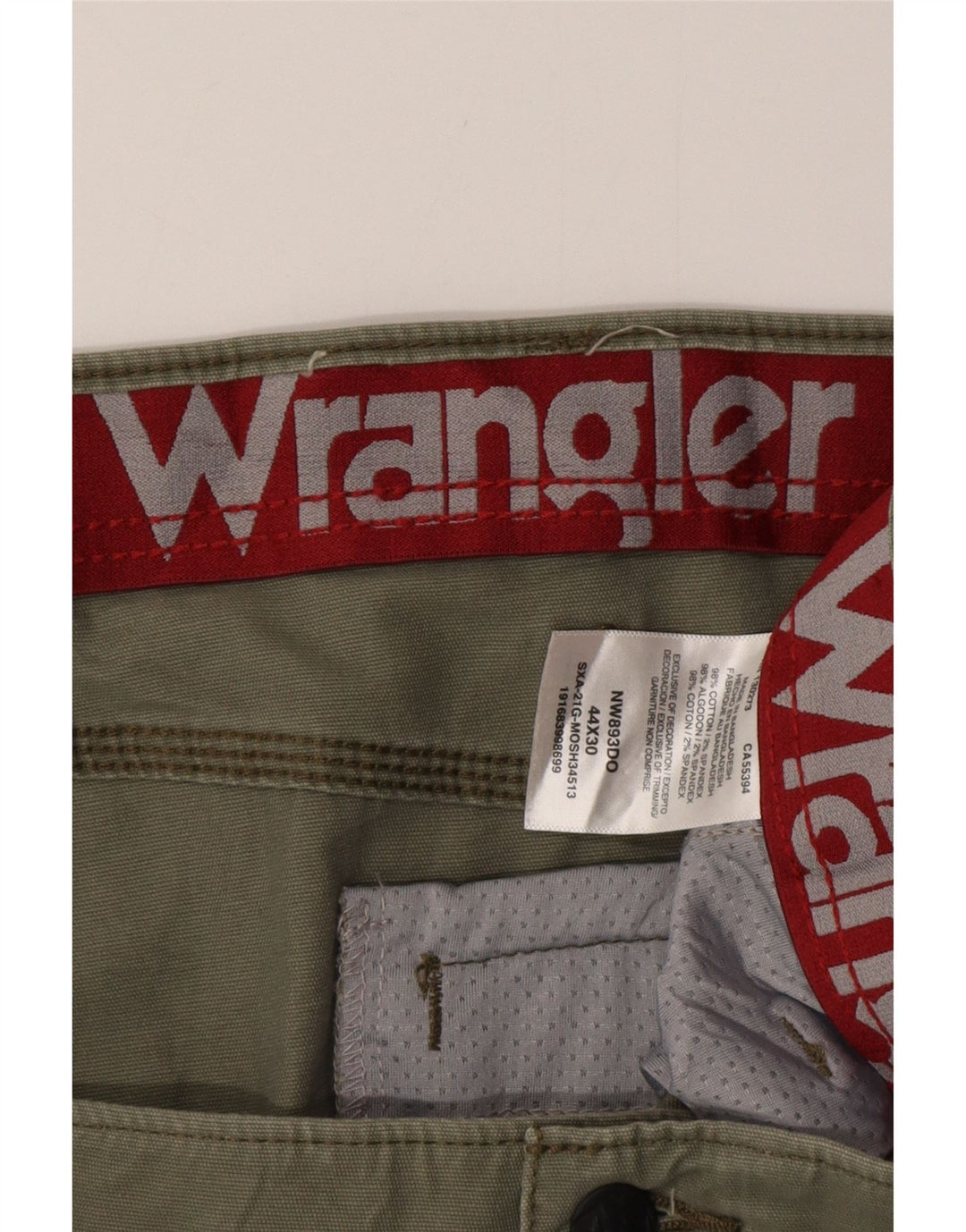 WRANGLER Mens Straight Cargo Trousers W44 L30 Green Cotton