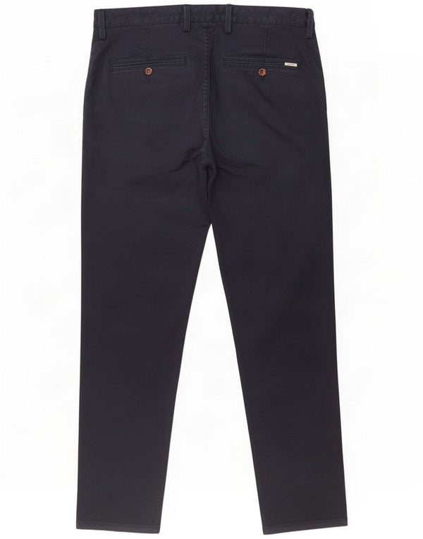 Gant Mens Slim Chino Trousers W32 L27 Navy Blue Cotton
