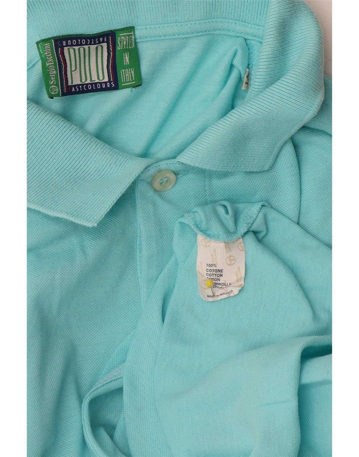 Sergio Tacchini Mens Polo Shirt XL Turquoise Cotton
