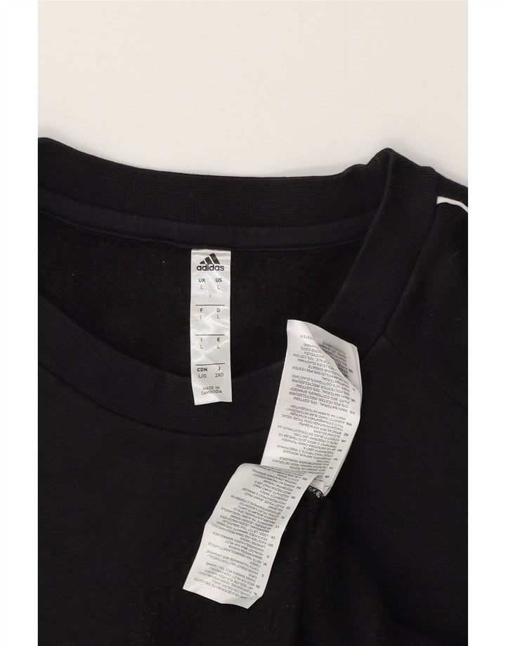 ADIDAS Mens Sweatshirt Jumper Large Black Cotton