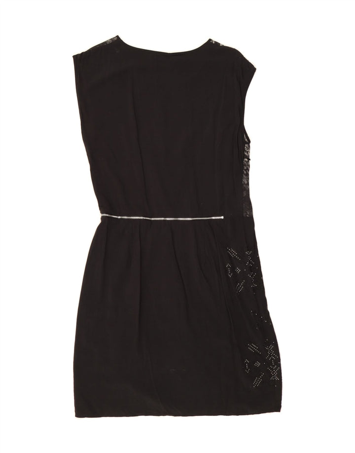 DESIGUAL Womens Graphic Sleeveless Sheath Dress EU 40 Medium Black Vintage Desigual and Second-Hand Desigual from Messina Hembry 