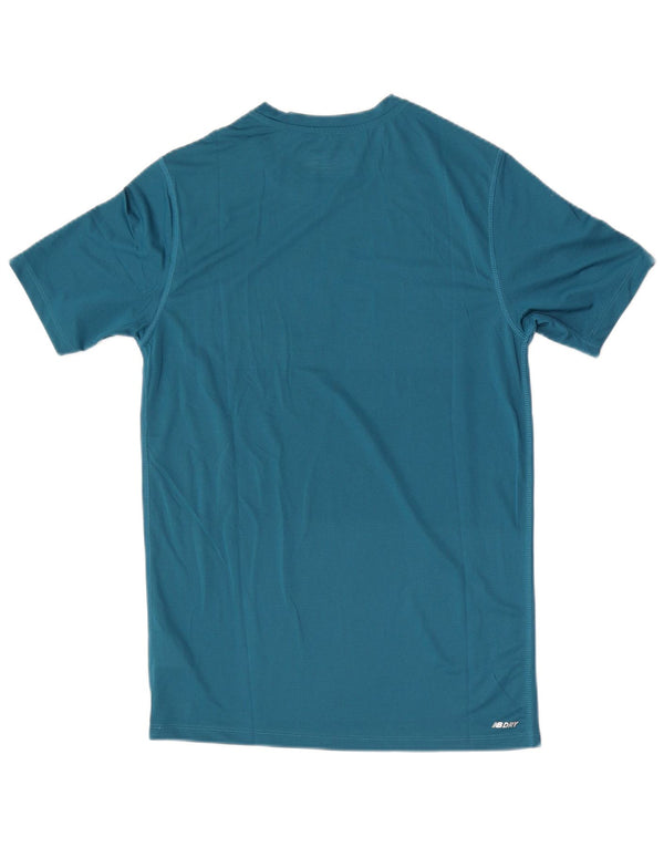 New Balance Mens Graphic T-Shirt Top Small Blue Polyester