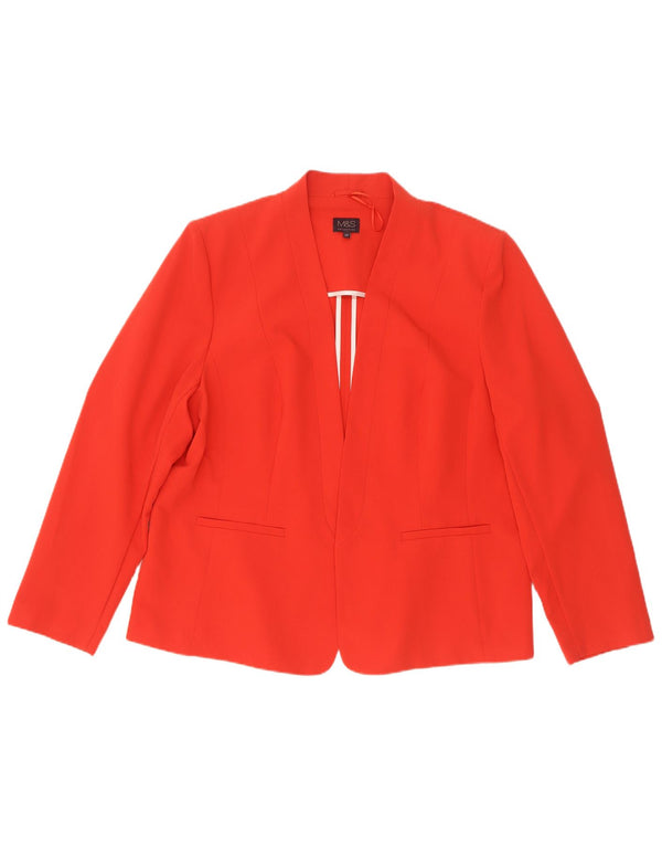 Marks & Spencer Womens Open Blazer Jacket UK 20 2XL Red Polyester