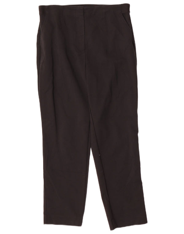 Marks & Spencer Womens Tapered Chino Trousers UK 14 Medium W32 L27 Black
