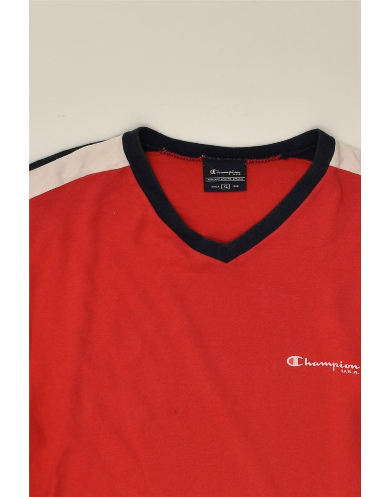 CHAMPION Womens T-Shirt Top UK 18 XL Red Cotton | Vintage Champion | Thrift | Second-Hand Champion | Used Clothing | Messina Hembry 