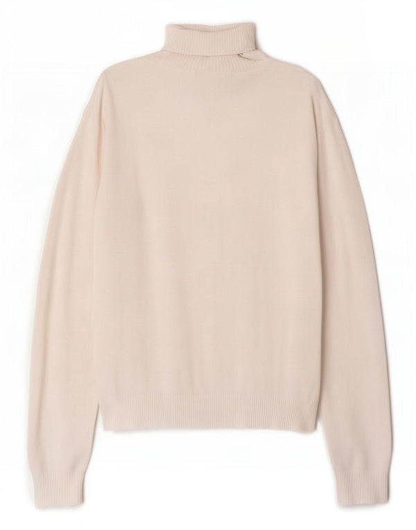 Zara Womens Roll Neck Jumper Sweater UK 14 Large White Rayon