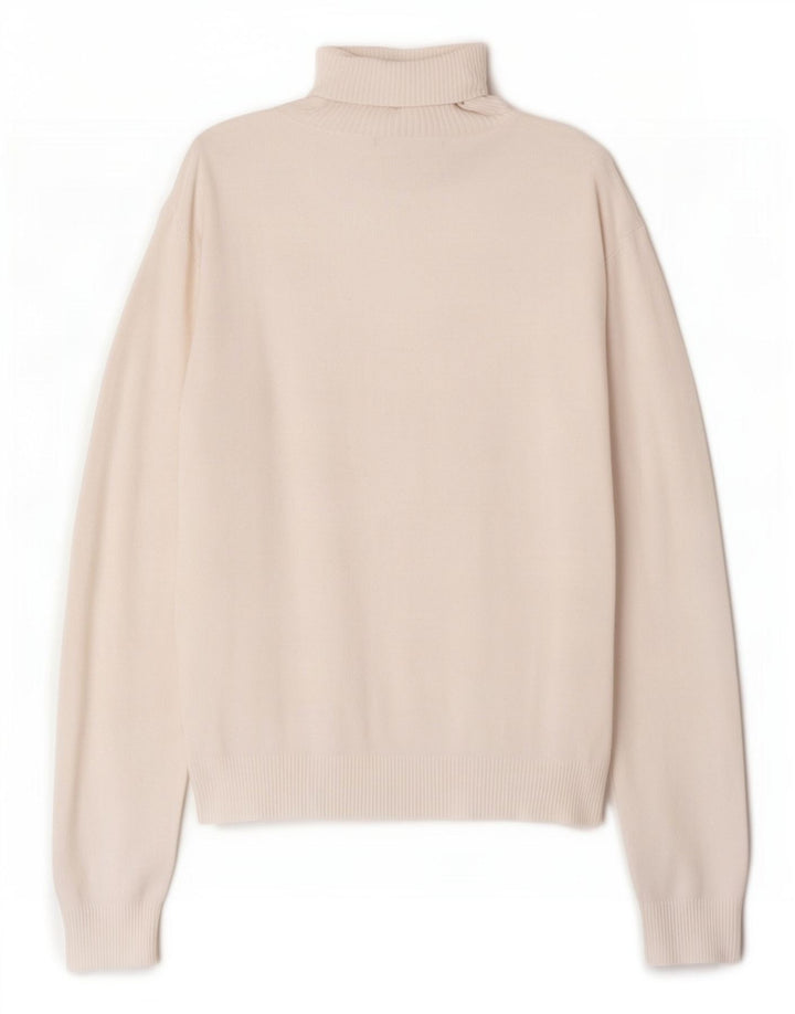Zara Womens Roll Neck Jumper Sweater UK 14 Large White Rayon