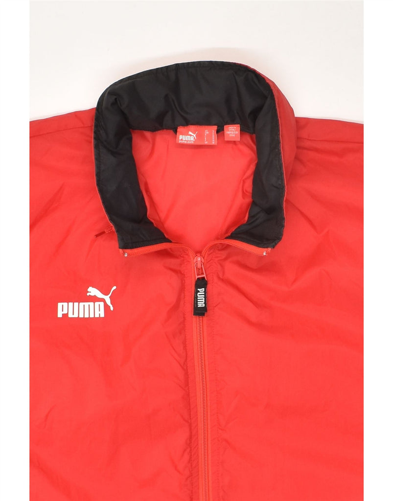 PUMA Mens Hooded Rain Jacket UK 38 Medium Red Nylon | Vintage Puma | Thrift | Second-Hand Puma | Used Clothing | Messina Hembry 