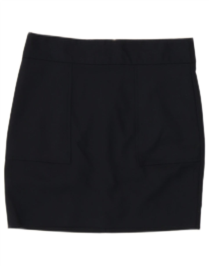 Zara Womens Mini Skirt XS W24  Navy Blue Cotton