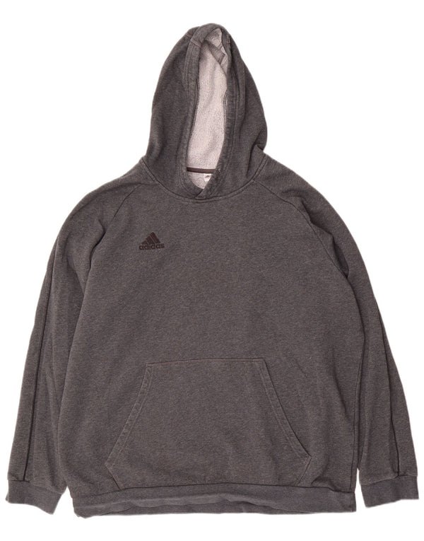 Adidas Mens Hoodie Jumper 2XL Grey Cotton