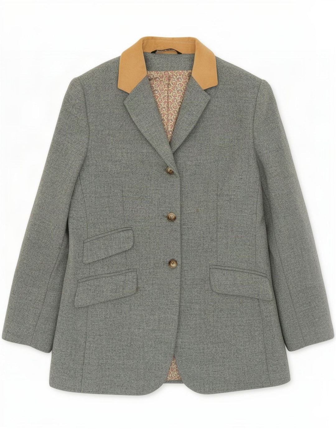 Laura Ashley Womens 3 Button Blazer Jacket UK 16 Large Blue Herringbone