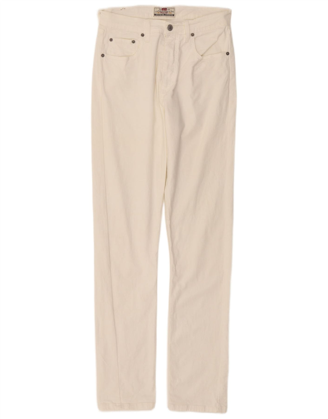 Levi's Womens 475 Straight Jeans W33 L32 White Cotton