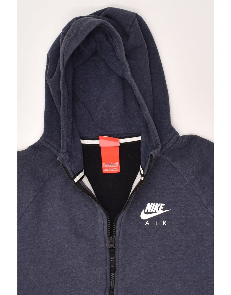 NIKE Boys Zip Hoodie Sweater 13-14 Years XL Blue Colourblock Cotton | Vintage Nike | Thrift | Second-Hand Nike | Used Clothing | Messina Hembry 