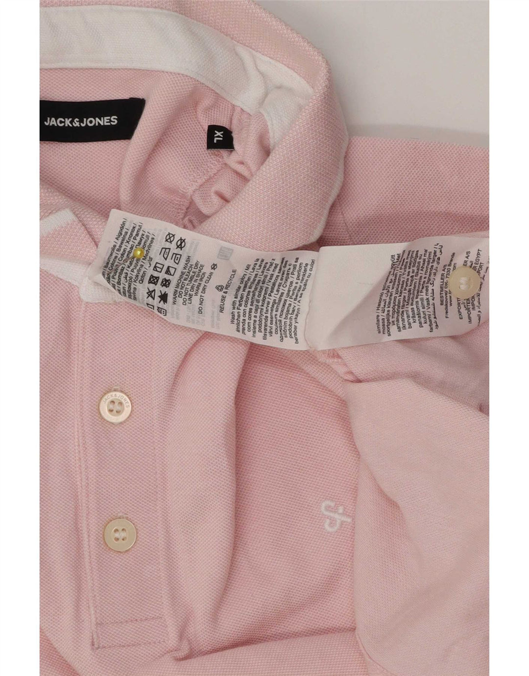 Jack & Jones Mens Polo Shirt XL Pink Cotton