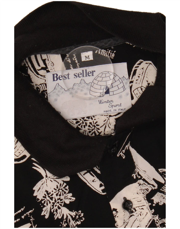 VINTAGE Mens Graphic Pullover Shirt Medium Black