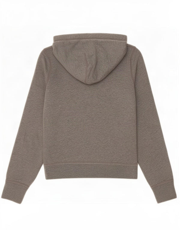 Hollister Womens Graphic Hoodie Jumper UK 14 Medium Grey Cotton