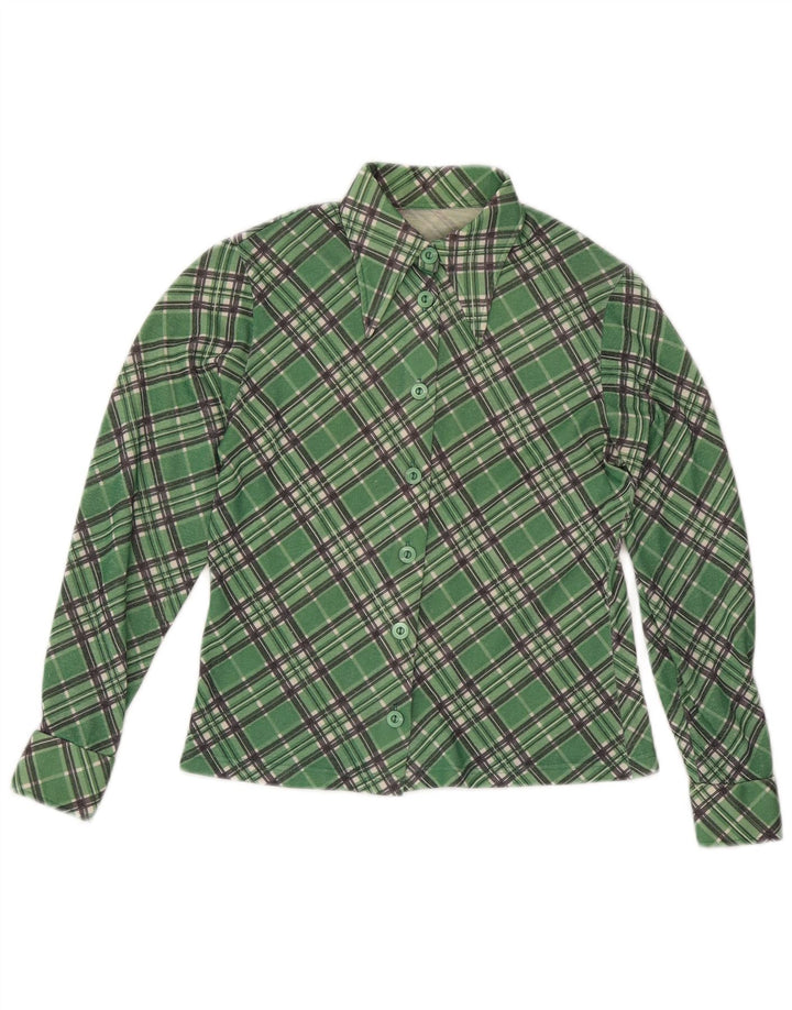 Vintage Womens Shirt UK 12 Medium Green Check