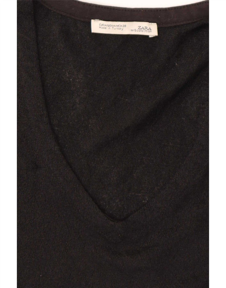 Zara Womens Batwing Top Long Sleeve UK 14 Medium Black