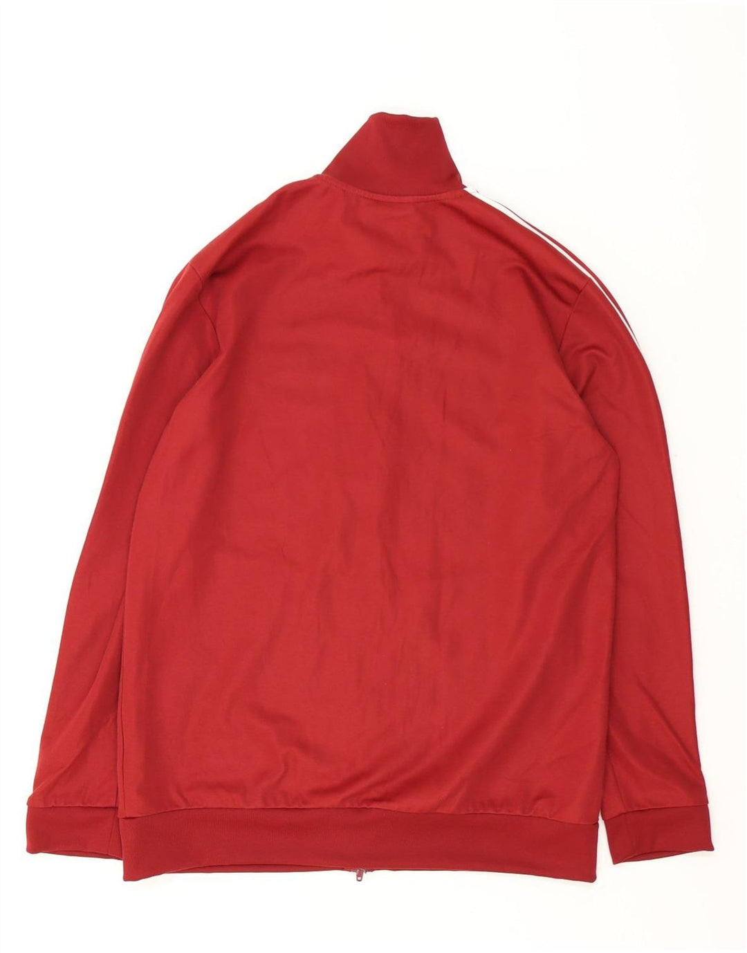 Adidas Mens Tracksuit Top Jacket Large Burgundy Polyester