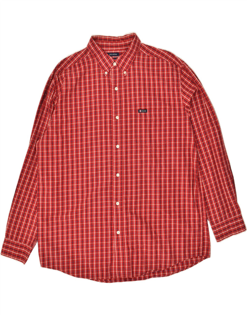 CHAPS Mens Shirt XL Red Check Cotton | Vintage Chaps | Thrift | Second-Hand Chaps | Used Clothing | Messina Hembry 