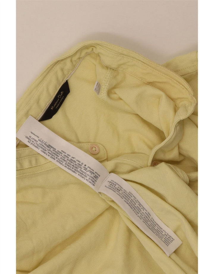 MASSIMO DUTTI Mens Polo Shirt Large Yellow Cotton