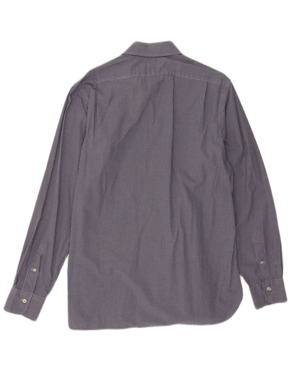 Polo Ralph Lauren Mens Shirt Size 42 16 1/2 Large Navy Blue Gingham Cotton