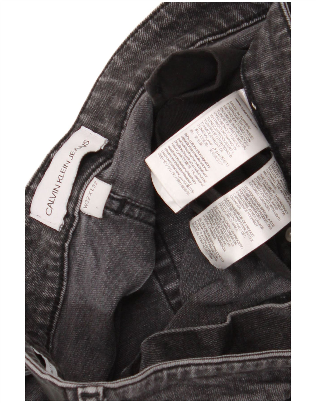 Calvin Klein Mens Slim Jeans W32 L32 Grey Cotton